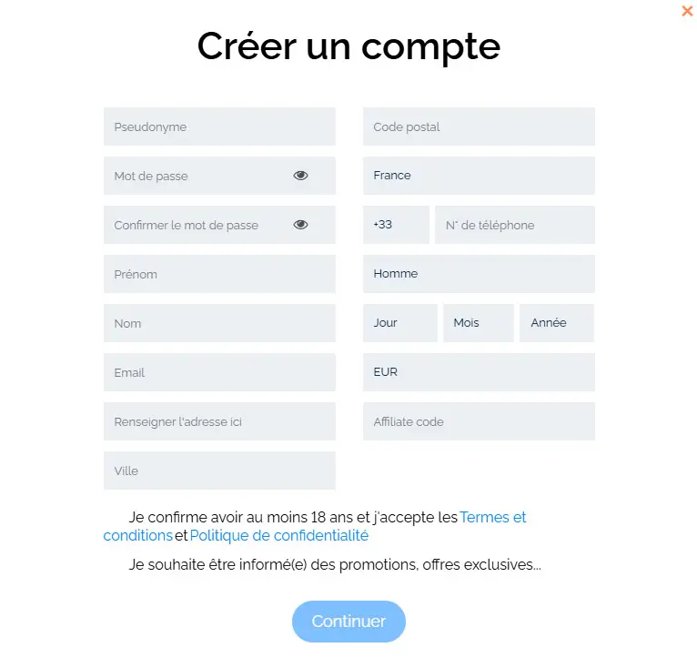 Betmaster Casino registration process