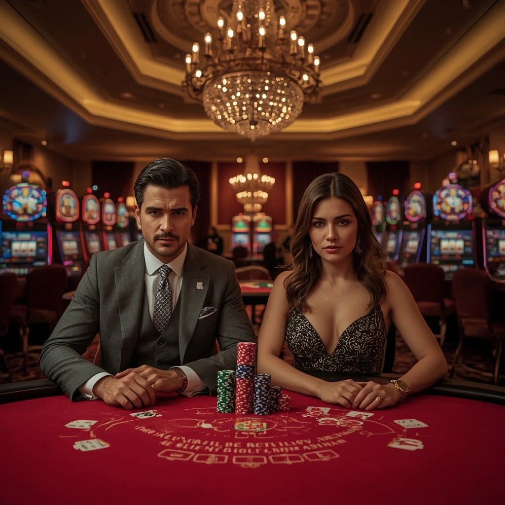 Two poker players at BETMASTER CASINO in India